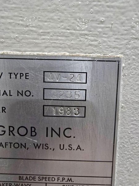 GROB 4V-24 VERTICAL BAND SAW 240V USED