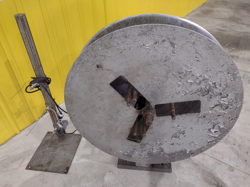 500 LB X 10" JACO MODEL #JVRE-510-1 MOTORIZED UNCOILER COIL REEL: STOCK #20086