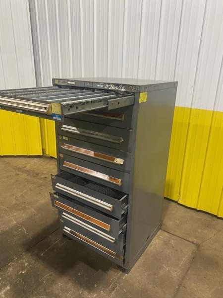 9 DRAWER X 30” X 28” X 59”  STANLEY VIDMAR TOOL STORAGE CABINET: YOBRO #26072