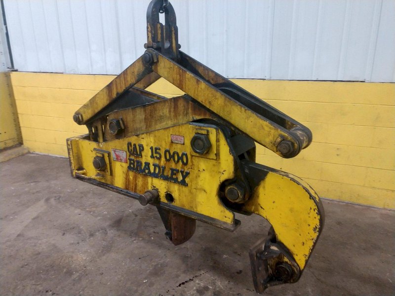 15,000 LB 7.5 TON BRADLEY SINGLE RIM VERTICAL COIL LIFTING TONG SCISSOR TYPE COIL LIFT: STOCK #14208