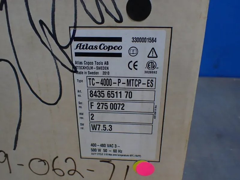 Atlas Copco Power Macs Nutrunner Controller - Tc-4000-p-mtcp-es