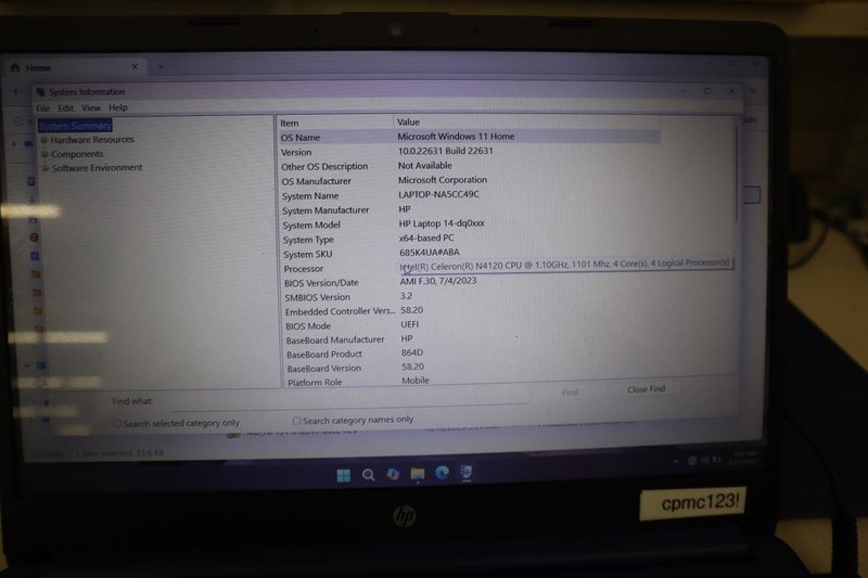 (4) Hewlett Packard Model 14-dq0055dx Laptop Computers, System info in photos.- Auction Item