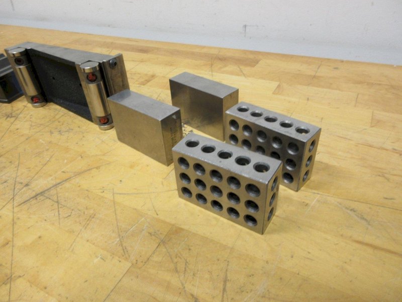 Precision Ground Setup Blocks &amp; Gauges, 1-2-3 Blocks, Magnetic &amp; Standard V Block, Sine Bar 6"x3", 1" Gauge Ring Set- Auction Item