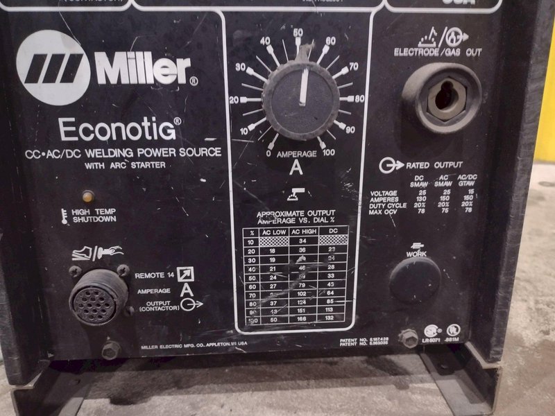 150 AMP MILLER ECONOTIG - AC/DC TIG WELDER POWER SOURCE: STOCK #23028
