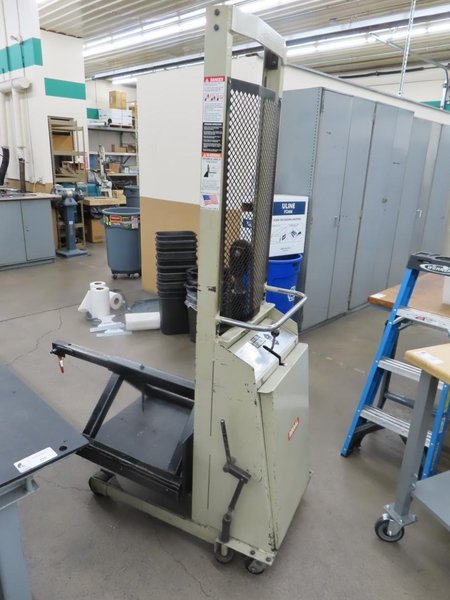 Regal Model RBP66 Electric Lift Table, 1000 LB CAP W Shop Made Hook Hoist- Auction Item