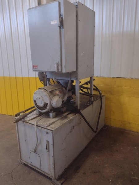 20,000 LB 10 TON X 48" RED BUD (RBI) MOTORIZED COIL REEL / UNCOILER &amp; STRAIGHTENER FEED LINE: STOCK #15277