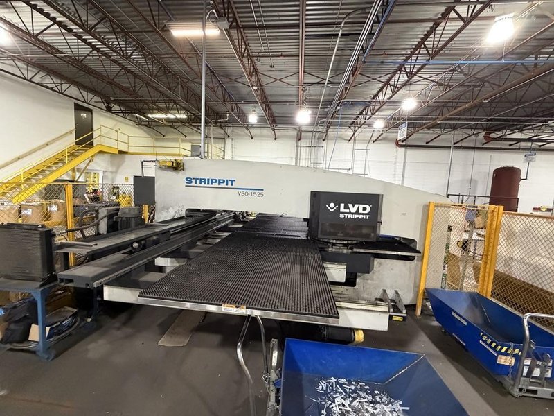 LVD STRIPPIT 30 TON TURRET PUNCH MODEL V30-1525, NEW 2011, 60" X 98.4" CAPACITY, FANUC 18i-PB CONTROL, TOOLING, SPARE PARTS , AND LASER LIGHT CURTAINS INCLUDED