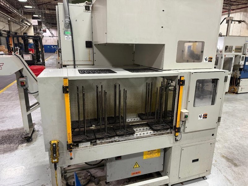 Muratec MW-120II CNC Lathe, 2020 – Twin Spindle, Twin Turret, Overhead Gantry Loader, Feeder Table, Part Conveyor