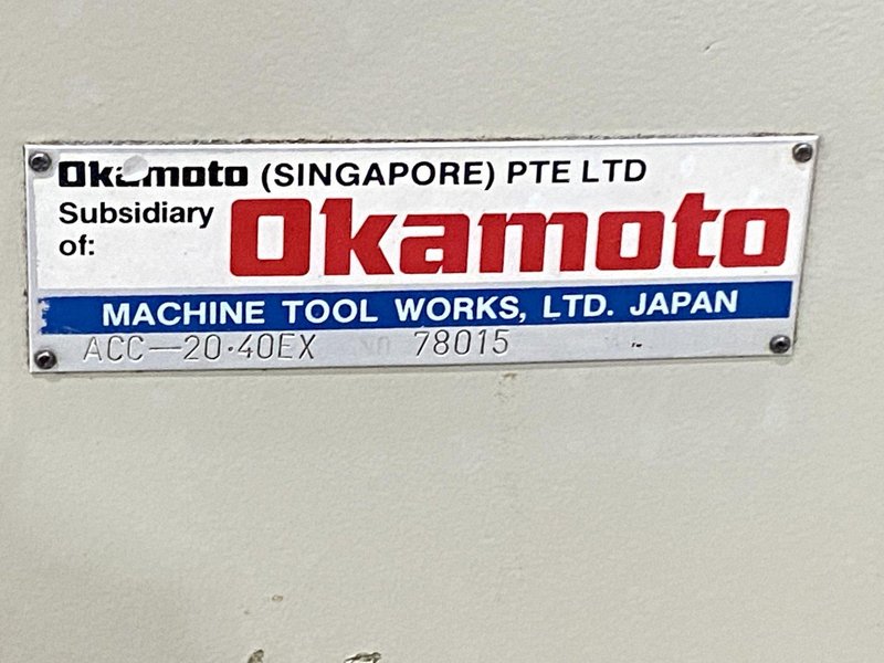 20" X 40" OKAMOTO MODEL #ACC-20-40EX CNC HORIZONTAL SURFACE GRINDER: STOCK #20992