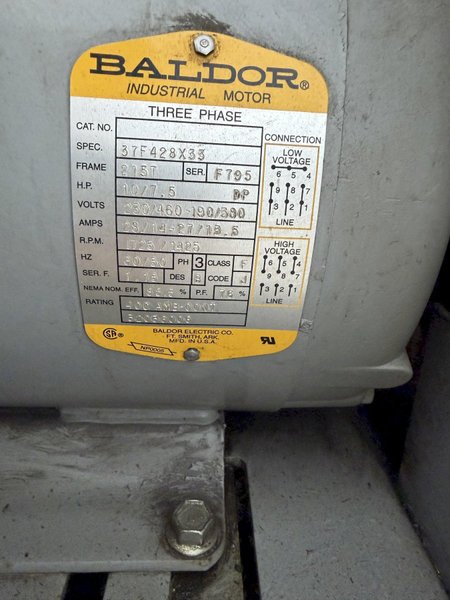 10 HP INGERSOLL-RAND T-30 PISTON TYPE AIR COMPRESSOR. STOCK #1007925