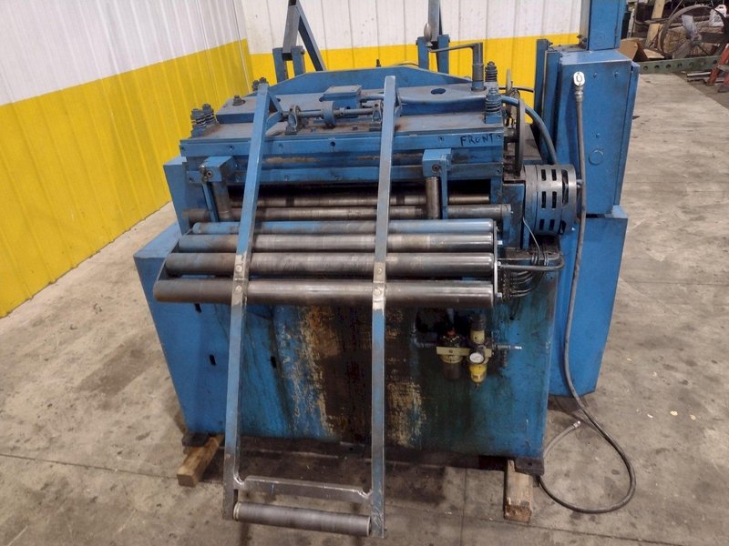 24" COOPER WEYMOUTH 7 ROLL MOTORIZED POWERED COIL STRIP STRAIGHTENER: STOCK #23702