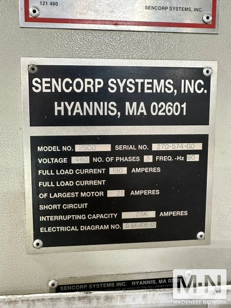 SENCORP MODEL 2500 INLINE THERMOFORMER MFG 2000 REFURBISHED 2022