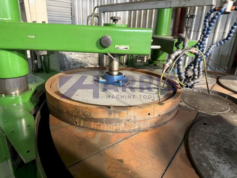 84" SPITFIRE, MODEL 84PNLC, (4) PNEUMATIC HOLD DOWNS, CONDITIONING RINGS, VARIABLE SPEED TABLE, DRIP SYSTEM