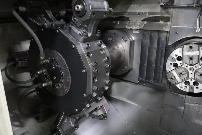 Muratec MW-120II CNC Lathe, 2020 – Twin Spindle, Twin Turret, Overhead Gantry Loader, Feeder Table, Part Conveyor