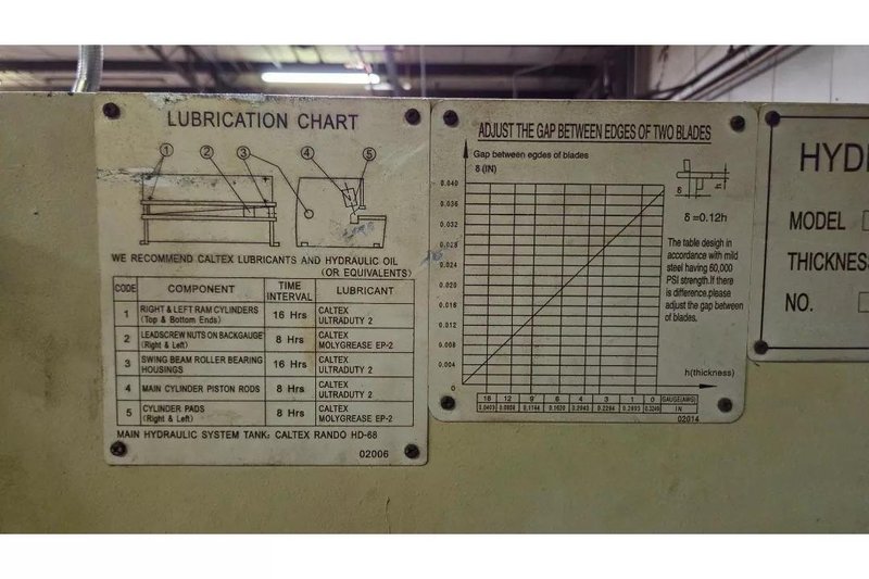 1/4 X 10′ Hydra Cut H-1065-C hydraulic Shear, 2007
