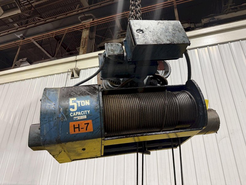 5 TON SHAW BOX SINGLE GIRDER POWERED CABLE HOIST &amp; TROLLEY, REMOTE CONTROLLED: YOBRO #25898