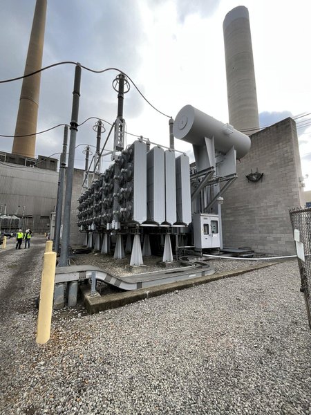 #3 cranker (not available now) HICO Three Phase Shell Form Transformer, Rated Capacity  81000/108000/135000 KVA, 345000 HV, 13800 XV, 13800 LV, Class ONAN/ONAF1/ONAF2