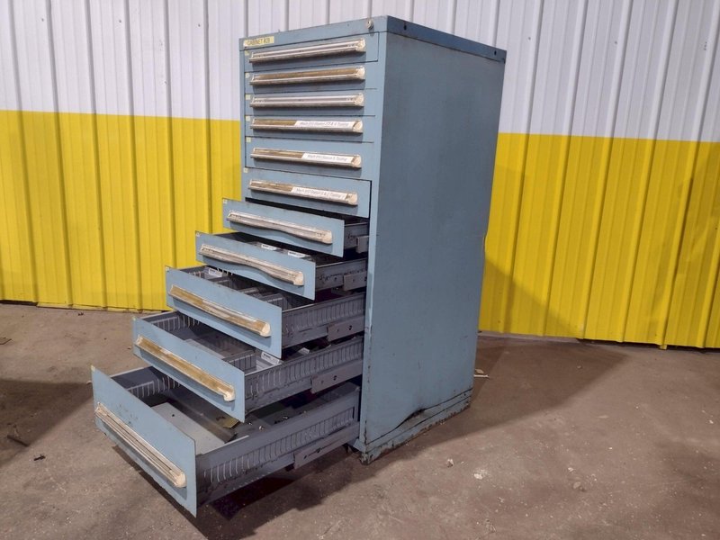 11 DRAWER STANLEY VIDMAR BLUE TOOL STORAGE CABINET 30" X 29.5" X 59"H : YOBRO 26150