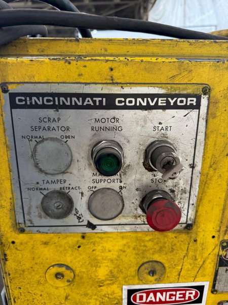 120" CINCINNATI SHEET STACKER CONVEYOR. STOCK # 0895524