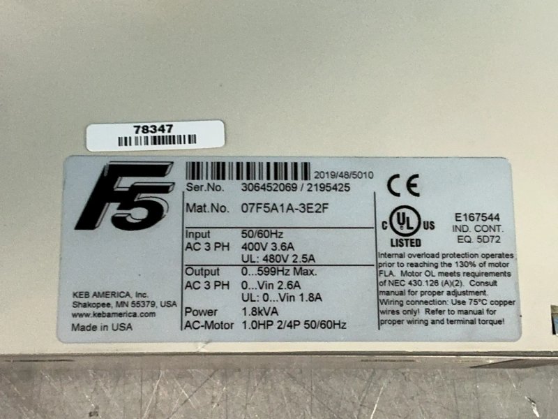 Keb Servo Drive - 07f5a1a-3e2f