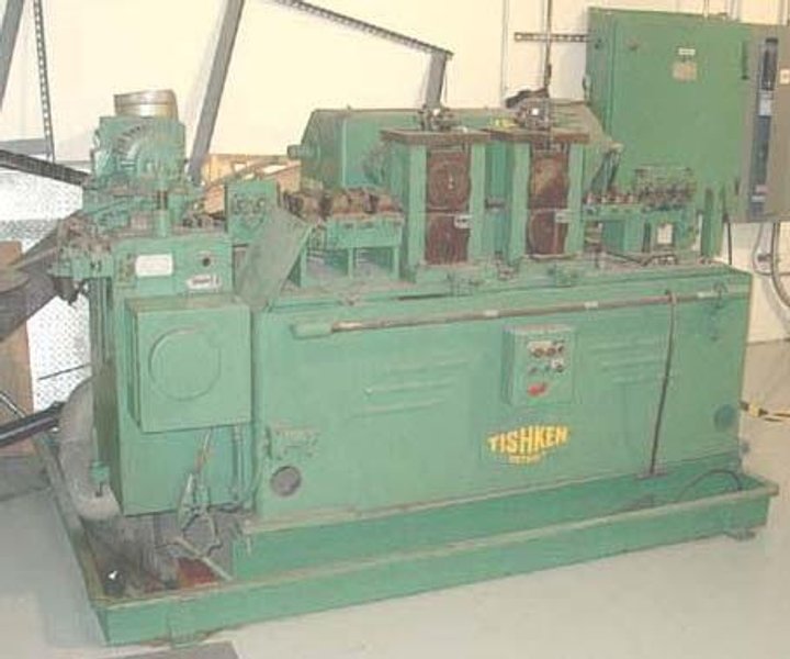 USED 6" (152mm)- 4" (101mm) TISHKEN 2 STAND TANDEM WIRE SHAPING &amp; CUTOFF LINE