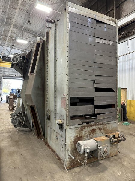 48" X 96" X 8 WHEEL PANGBORN MODEL #ES-1838-22 ROLLER CONVEYOR PASS-THRU BLAST SYSTEM, NEW 2007: STOCK #21212