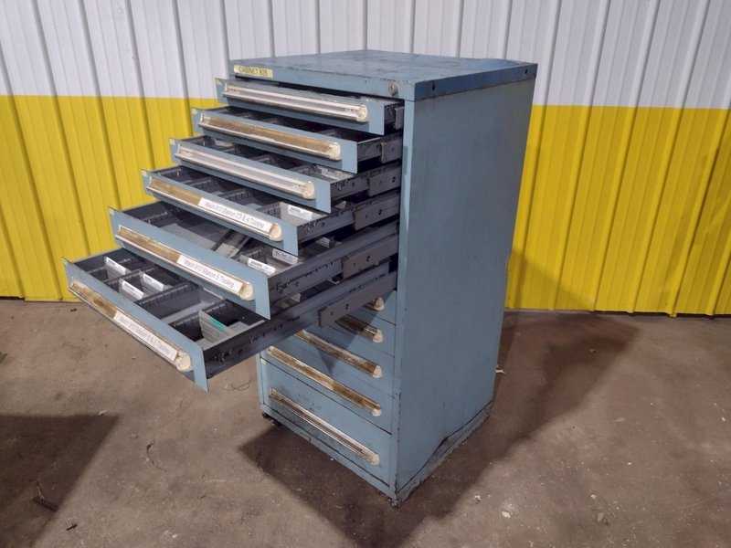 11 DRAWER STANLEY VIDMAR BLUE TOOL STORAGE CABINET 30" X 29.5" X 59"H : YOBRO 26150