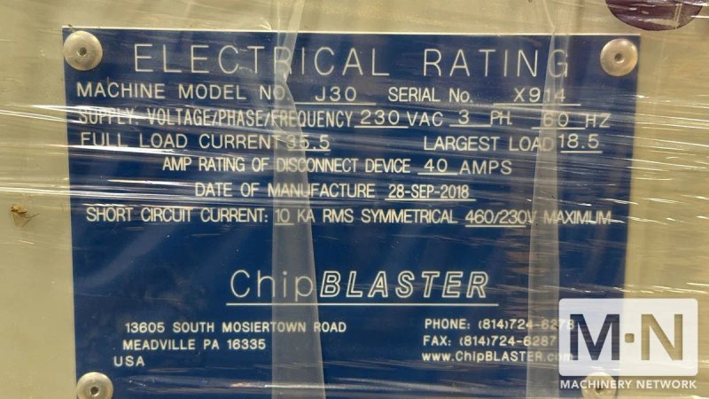 ChipBLASTER J30 High Pressure Coolant System, 2018