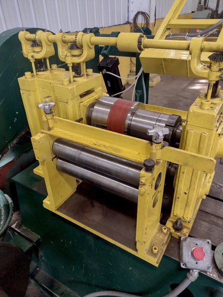 12" WIDE TORRINGTON 4" ARBOR PULL-THROUGH SLITTING LINE: STOCK #16504