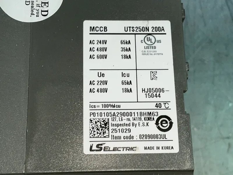 Ls Electric 200 Amp Uts250n Molded Case Circuit Breakers - 02090003ul