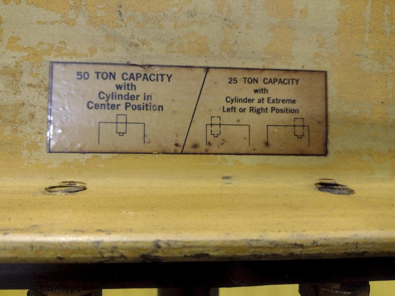 50 TON ENERPAC H-FRAME HYDRAULIC SHOP PRESS: YOBRO #23949