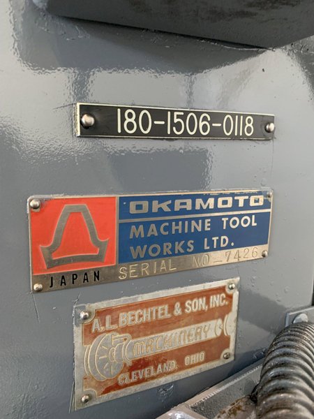 12" X 24" OKAMOTO ACCUGAR 124N HYDRAULIC SURFACE GRINDER. STOCK # 0743822.
