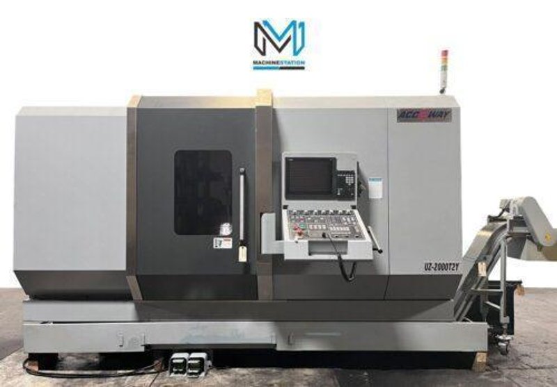 Accuway UZ-2000T2Y CNC Lathe – Y Axis Twin Spindle Twin Turret