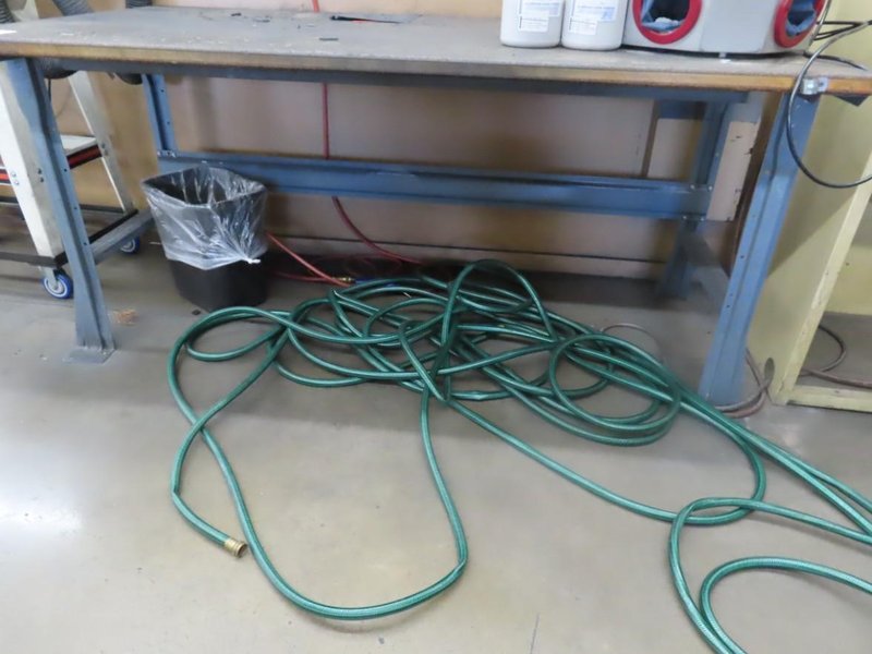 Work Bench w Metal Frame w No Contents- Auction Item