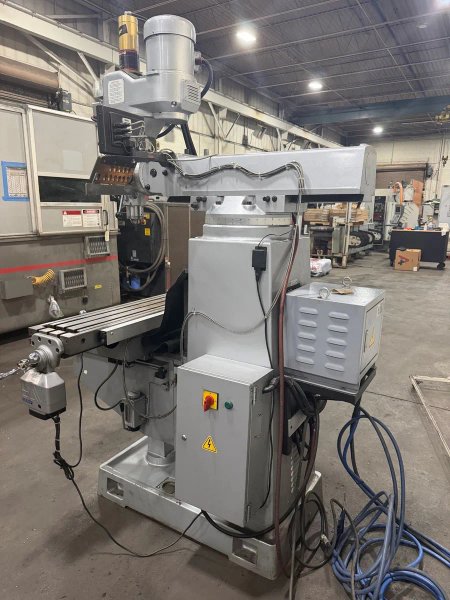 USED SHARP 10" X 54" HEAVY-DUTY KNEE MILL MODEL TMV-K-N WITH 3-AXIS READOUT