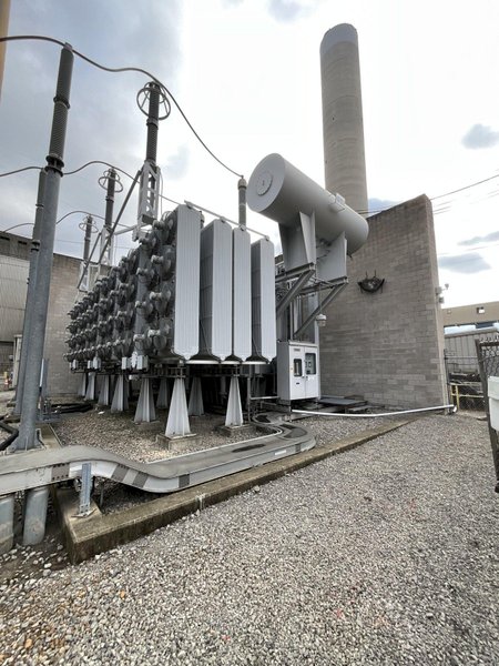 #3 cranker (not available now) HICO Three Phase Shell Form Transformer, Rated Capacity  81000/108000/135000 KVA, 345000 HV, 13800 XV, 13800 LV, Class ONAN/ONAF1/ONAF2