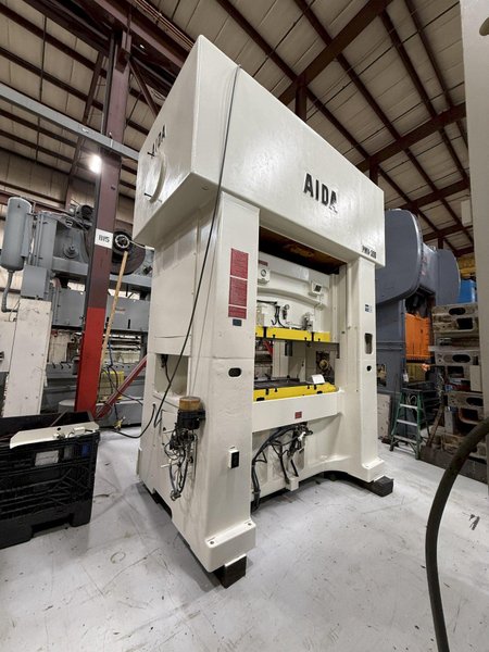 300-ton Aida PMX-L2-300(1) Used Straight Side Mechanical Stamping Press For Sale, "New" Press Controls Included. Year 1990