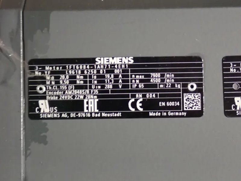 Siemens  Ac Servo Motor  - 1ft6084-1ah71-4eh1