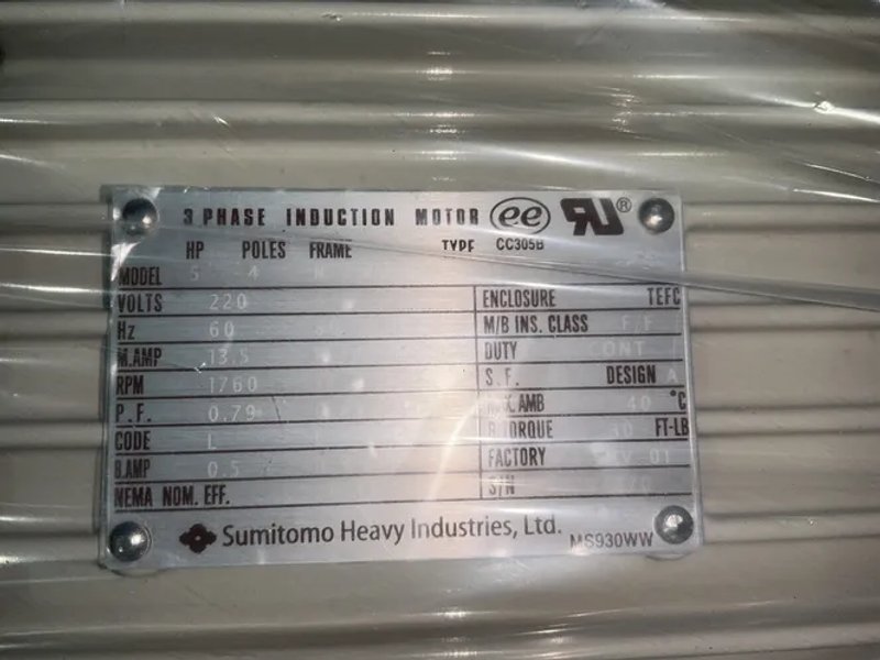Sumitomo Heavy Industries, Inc.  5 Hp  Gear Drive - Rnym5-1633-b-25