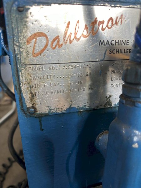 54" X .104" DAHLSTROM S54-12-10 9 ROLL LEVELER/FLATTENER. STOCK # 0467224