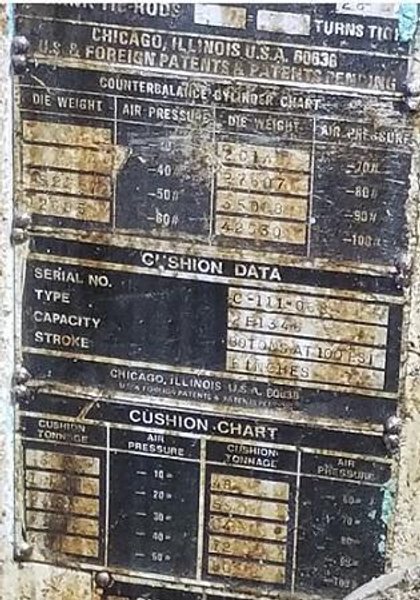 500 TON USI CLEARING S2-500-108-60 SSDC PRESS