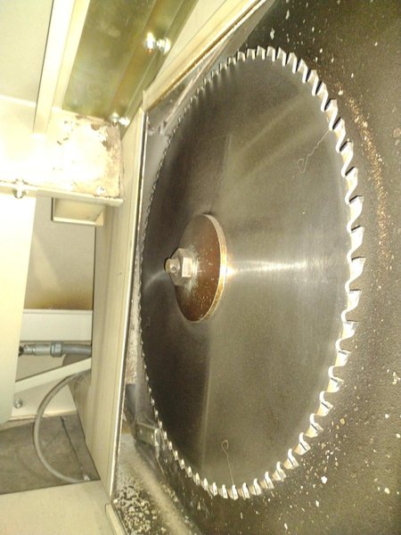 6" HIGH X 14" WIDE WEINIG DIMTER  OPTICUT MODEL #S75 CROSS-CUT AUTOMATIC WOOD SAW, NEW 2003: STOCK #22923