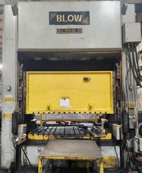 450 Ton BLOW Straight Side Unitized Frame Eccentric Geared Gib Guided Mechanical Press, 2007