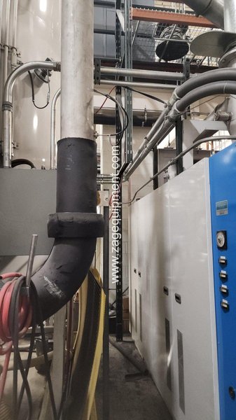 Matsui Used DMZ-1400 Material Dryer, 2,100 lbs/hr, Hopper Capacity 4,250 lbs., 460V, Yr. 2000