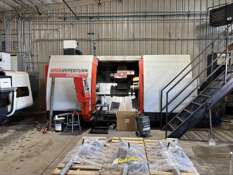 Emco Hyperturn 690MC Plus Twin Turret CNC Lathe, 2004 – Sub-Spindle