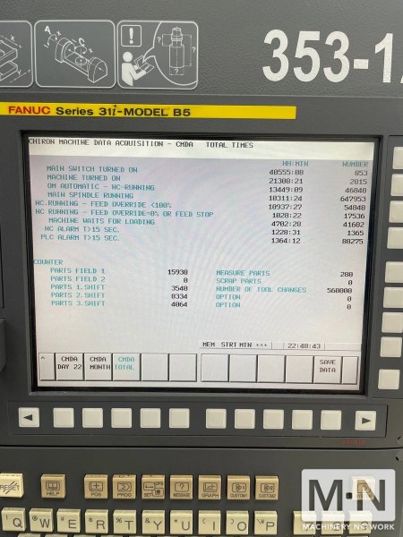 Chiron FZ12 FX CNC 5-Axis High Speed Plus Vertical Machining Center, 2015