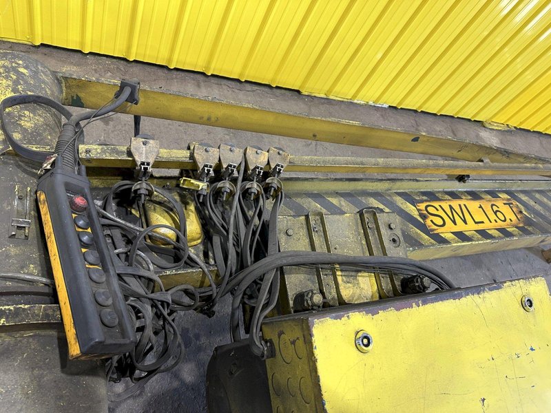 1.7 TON (3200 LBS) X 10' DEMAG WALL MOUNTED POWERED JIB CRANE &amp; CABLE HOIST: STOCK #19119