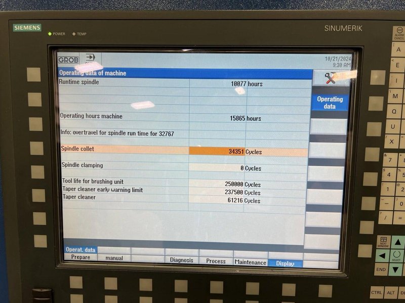 Grob G550 5-Axis HMC, 2017 – Renishaw Probe, Mist Collector