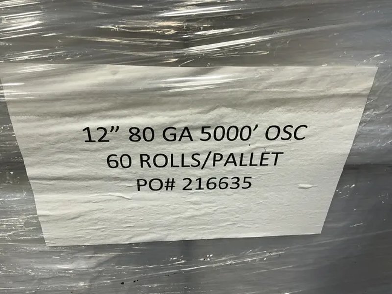 12” X 5000’ X 80 Ga Packing Film
