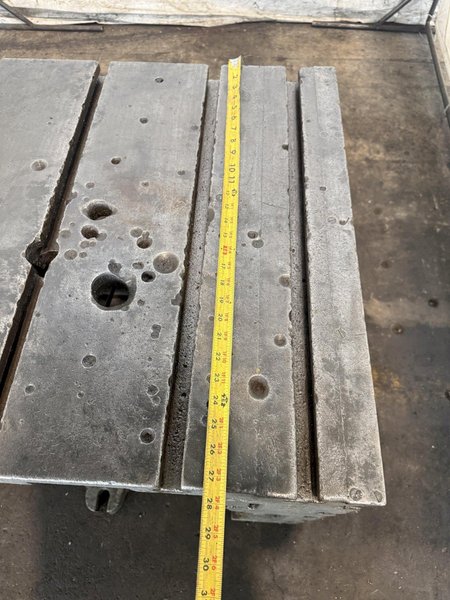 28" W X 28" D X 24" T CARLTON T-SLOTTED DRILL BOX TABLE. STOCK # 0432226